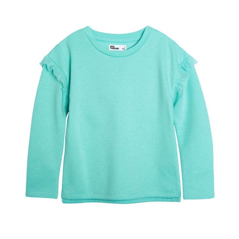 Girls long ruffled sleeve shirt